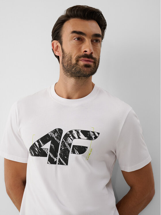 4F 4F T-Shirt COMMERCIAL Biały Regular Fit