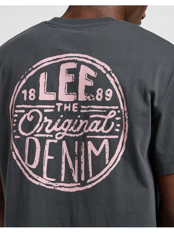 Lee Lee T-Shirt Regular Logo Tee Czarny Regular Fit