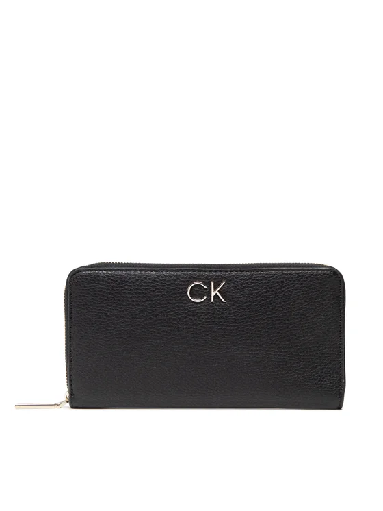 Calvin Klein Große Damen Geldbörse Re-Lock Slim Z/A Wallet Lg Pbl K60K609482 Schwarz