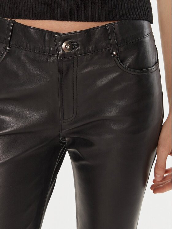 Serge Pariente Serge Pariente Ādas bikses Sexy Nappa Melns Slim Fit