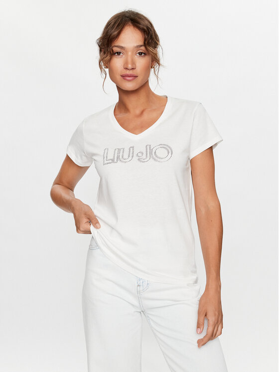 Liu Jo Liu Jo T-shirt TF3297 J6040 Bijela Regular Fit
