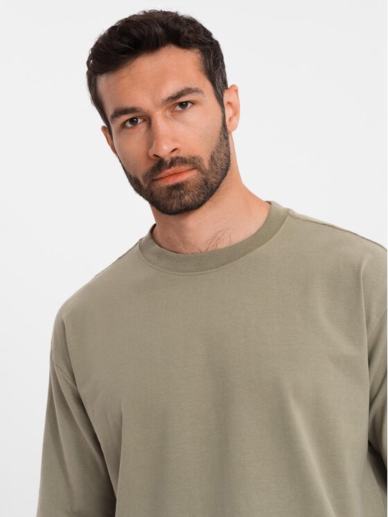 Ombre Ombre T-Shirt OM-TSBC-0234 Khaki Loose Fit