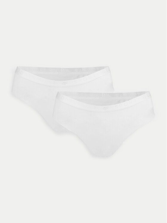 4F 4F 2er-Set klassische Damenslips 4FWMM00UPTSF025 Weiß