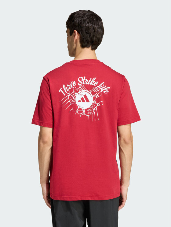 adidas adidas T-Shirt NOVELTY BOWL GRAPHIC Czerwony ciemny Regular Fit