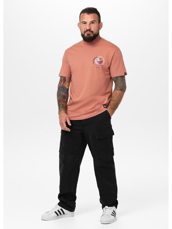 PITBULL PITBULL T-Shirt Koszulka męska PLANET SURF 3XL Pomarańczowy Regular Fit