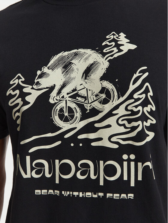 Napapijri Napapijri Tričko Cabin NP0A8B3F Čierna Relaxed Fit