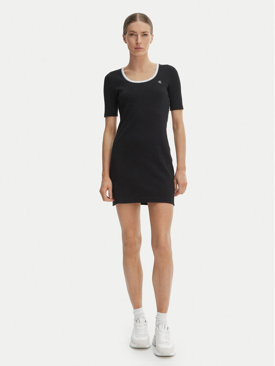 Calvin Klein Jeans Calvin Klein Jeans Kleid für den Alltag LV047F224G Schwarz Slim Fit