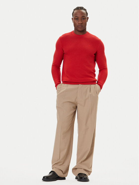 Mustang Mustang Sweter Elliot 1016844 Czerwony Regular Fit