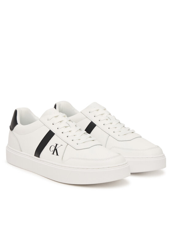 Calvin Klein Calvin Klein Sneakersy Classic Cups Lace Lth Emb Tongue HM0HM02237 Biela