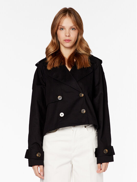 Gina Tricot Gina Tricot Demisezoninė striukė Cam 19204 Juoda Relaxed Fit