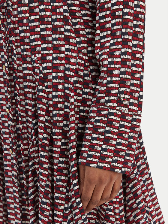 Tommy Hilfiger Tommy Hilfiger Marškinių tipo suknelė WW0WW48629 Vyšninė Regular Fit