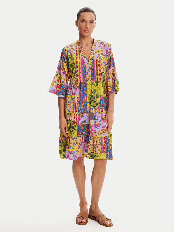 Iconique Iconique Poletna obleka IC25-124 Pisana Relaxed Fit