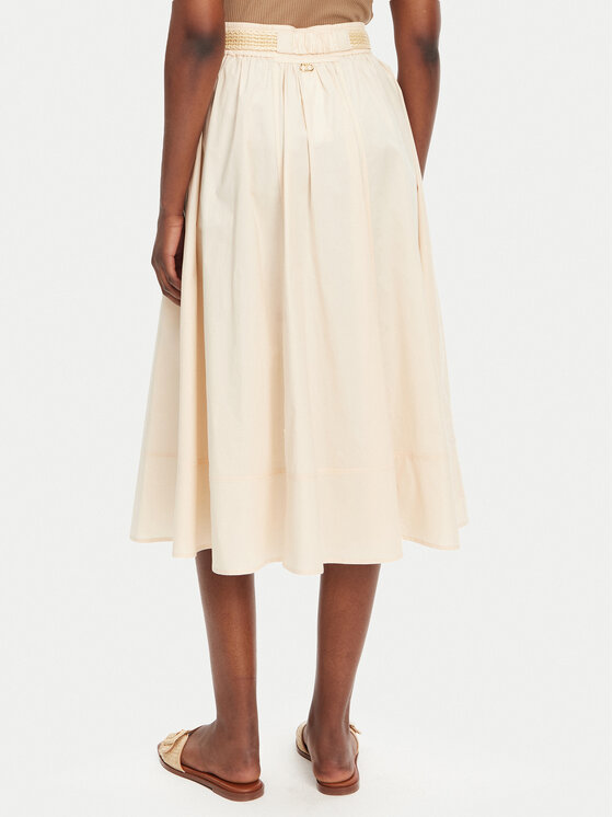 TWINSET TWINSET Spódnica trapezowa 251TT202J Écru Regular Fit