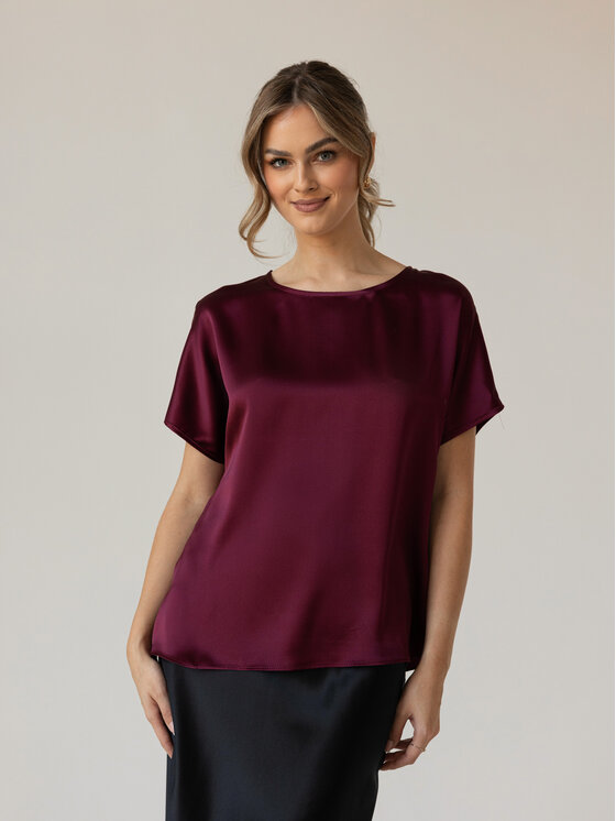 Cat&Cat Cat&Cat T-Shirt silk satin Bordó Regular Fit