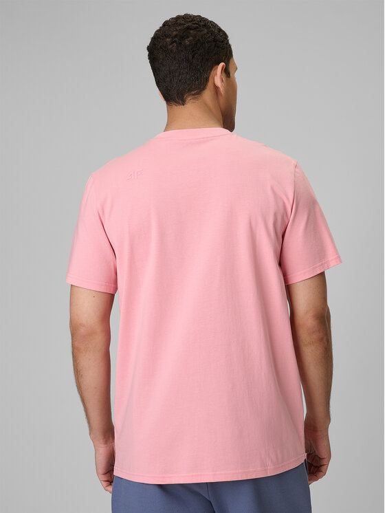 4F 4F T-Shirt BASIC+ Różowy jasny Regular Fit