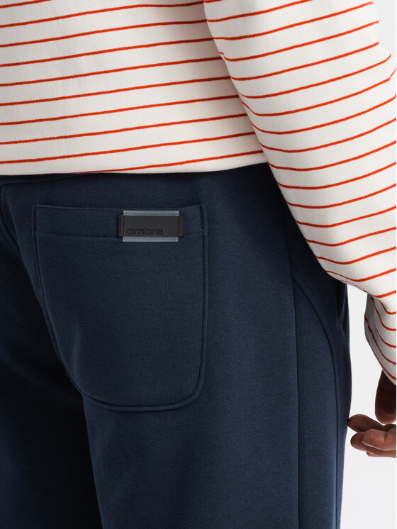 Ombre Ombre Joggers kalhoty OM-PABS-0174 Tmavomodrá Regular Fit