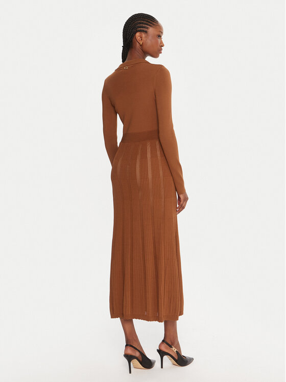 TWINSET TWINSET Strickkleid 252TP3110 Braun Regular Fit