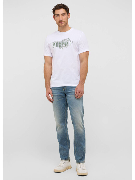 Mustang Mustang T-Shirt Style Austin Biały Regular Fit