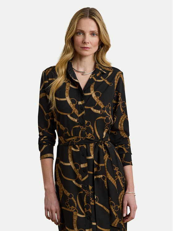 LAUREN RALPH LAUREN LAUREN RALPH LAUREN Košilové šaty 200978812001 Černá Straight Fit