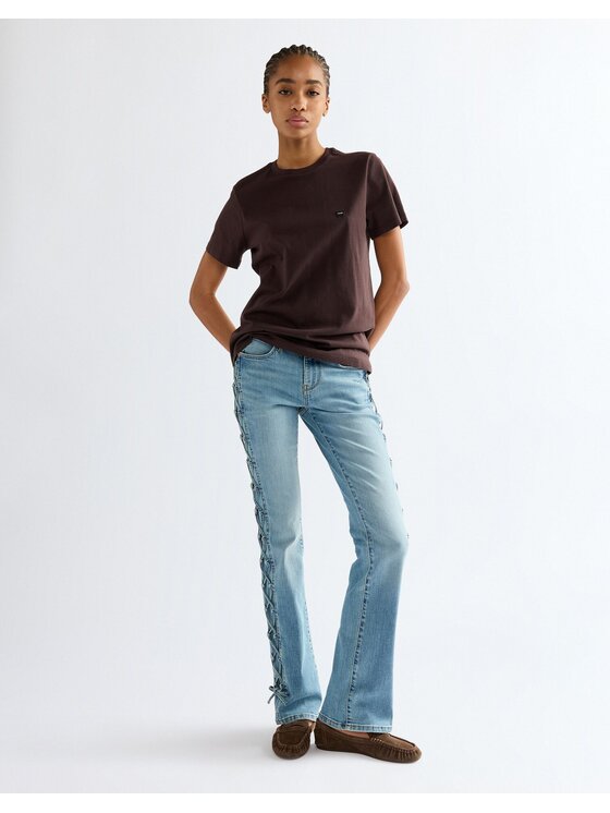 Wrangler Wrangler T-Shirt SIGN OFF TEE Brązowy Slim Fit