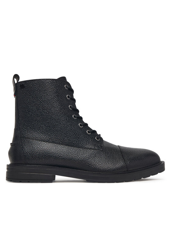Tommy Hilfiger Tommy Hilfiger Gležnjače Cleated Hilifger Scotch Lth Boot FM0FM06081 Crna