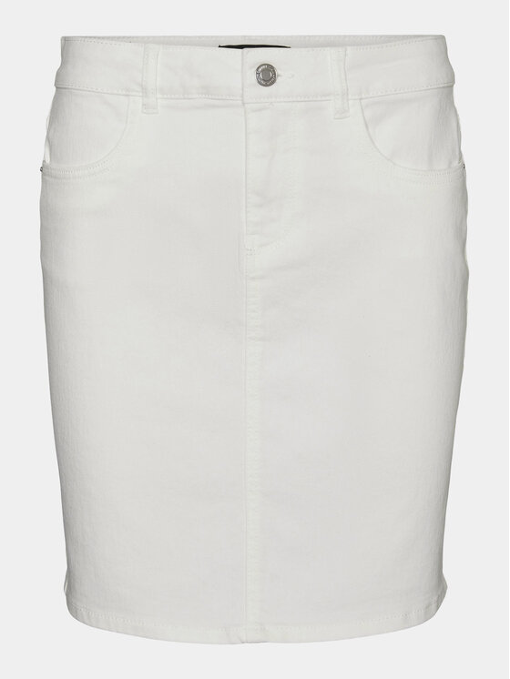 Vero Moda Vero Moda Džinsinis sijonas Luna 10279491 Balta Regular Fit