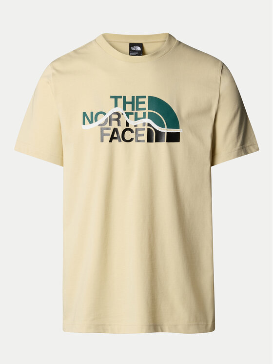 The North Face The North Face Marškinėliai Mountain Line NF0A87NT Smėlio Regular Fit