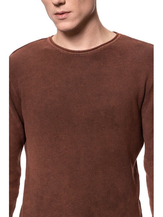 Mustang Mustang Maglione EMIL C WAFFLE Marrone Regular Fit
