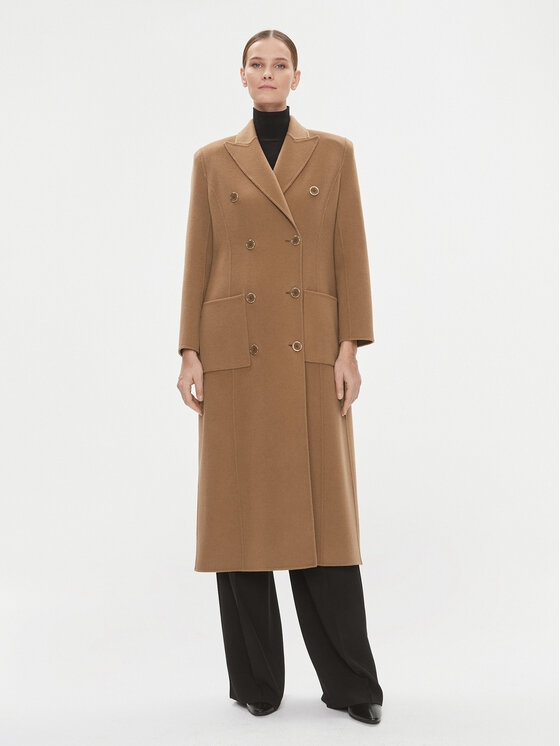 Elisabetta Franchi Elisabetta Franchi Vlněný kabát CP-43D-36E2-V840 Hnědá Regular Fit