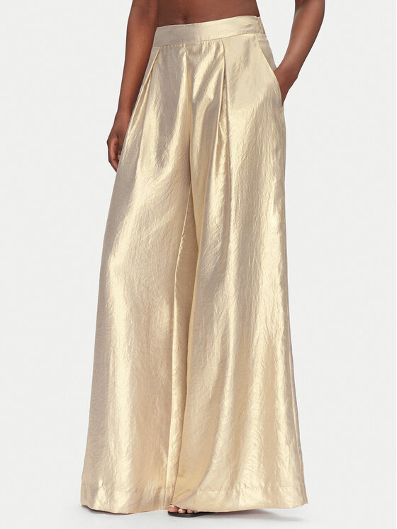 ACCESS FASHION Spodnie palazzo 53-5034-922 Złoty Wide Leg