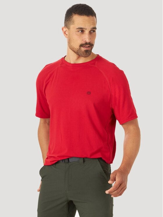 Wrangler Wrangler T-shirt SS PERFORMANCE TEE Rosso Regular Fit
