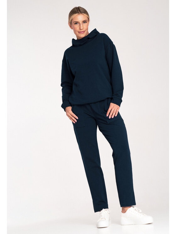 FIGL FIGL Bluza M1034 Granatowy Regular Fit