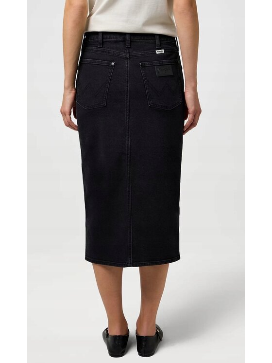 Wrangler Wrangler Spódnica jeansowa Pencil Skirt Czarny Regular Fit