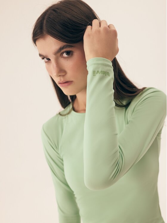 Esotiq Esotiq Bluzka 43124 Zielony Regular Fit