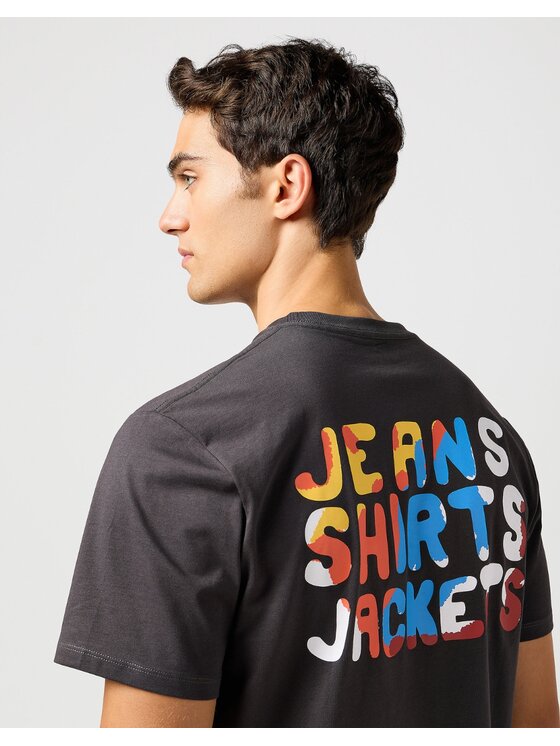 Wrangler Wrangler T-Shirt Big Graphic Tee Czarny Regular Fit