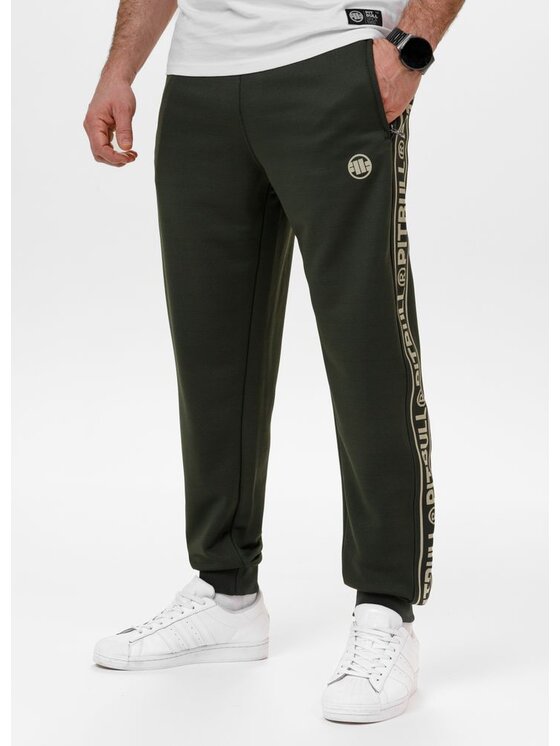 PITBULL PITBULL Spodnie dresowe Spodnie dresowe męskie Oldschool Tape Logo L Zielony Regular Fit