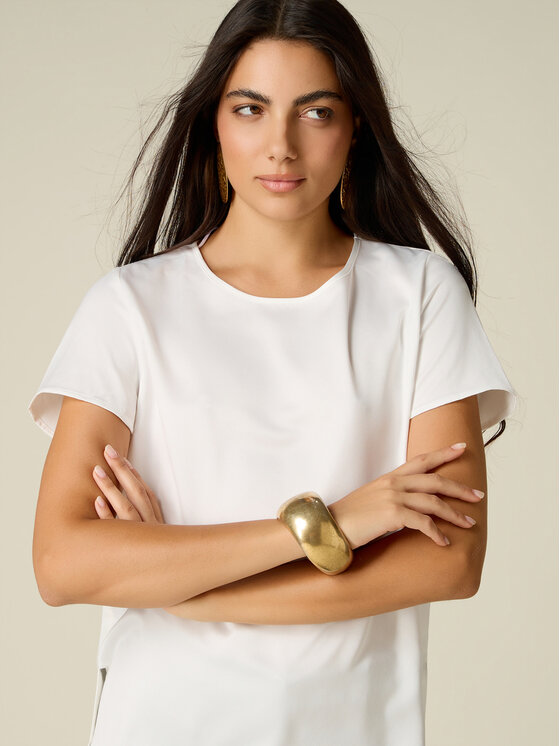 Oltre Oltre T-Shirt G384J204556N011 Biały Regular Fit