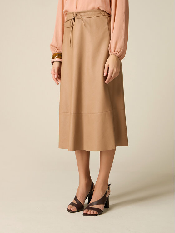 Oltre Oltre Spódnica midi 1031J000336N012 Kremowy Regular Fit