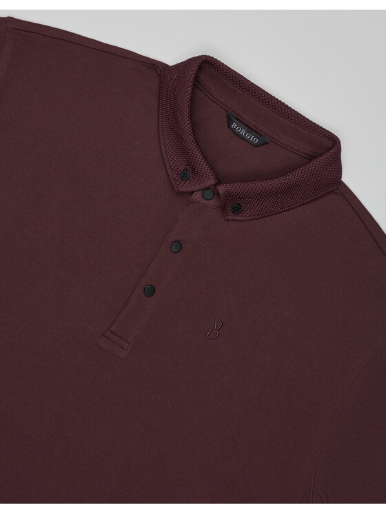 Borgio Borgio Polo Matteo 01 Bordowy Classic Fit