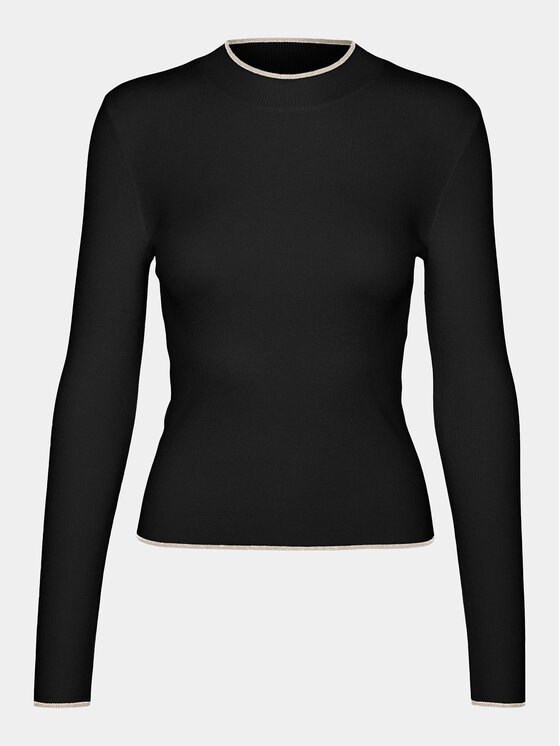 Vero Moda Vero Moda Πουλόβερ Flouncy 10299604 Μαύρο Slim Fit