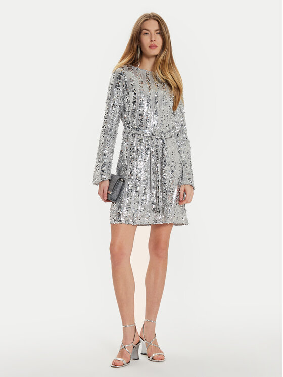 Vero Moda Vero Moda Sukienka koktajlowa Efa 10321447 Srebrny Regular Fit
