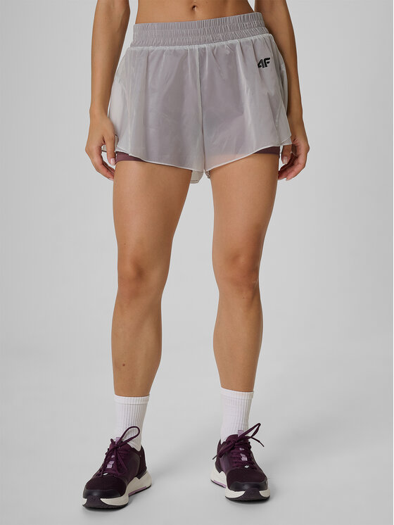 4F 4F Szorty sportowe MISSION M Brązowy Slim Fit