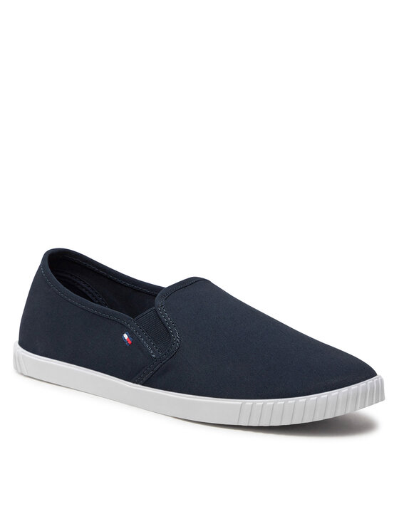 Tommy Hilfiger Tommy Hilfiger Tenisice Canvas Slip-On Sneaker FW0FW07806 Tamnoplava