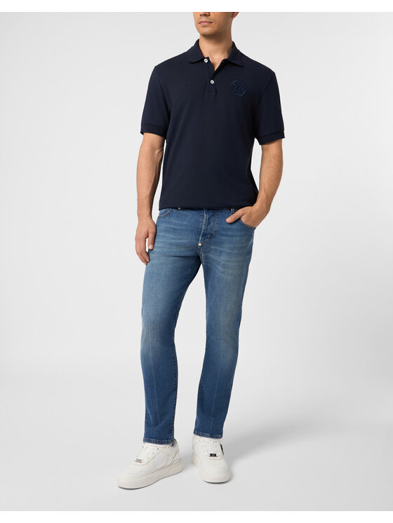 PHILIPP PLEIN PHILIPP PLEIN Polo 31301 Blu scuro Slim Fit