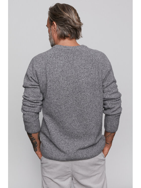 B SIDES B SIDES Sweter DARWIN Szary Regular Fit