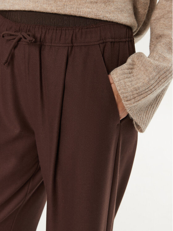 Marella Marella Pantaloni di tessuto Afona 2423136015 Marrone Wide Leg