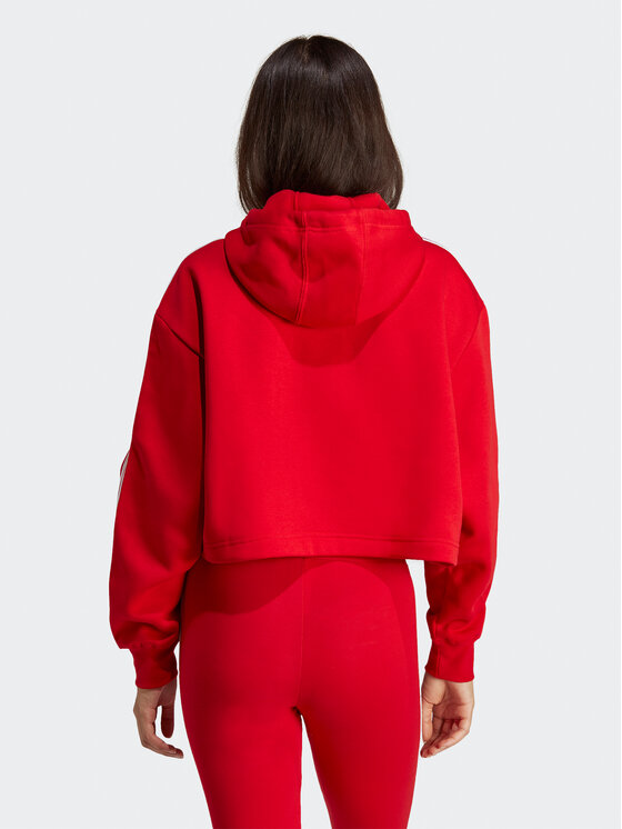 Adidas cropped hoodie red sales