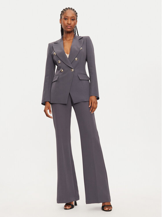 Maryley Maryley Текстилни панталони 24IB587/43ST Сив Regular Fit