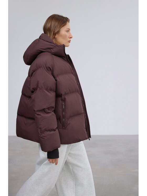 Estro Estro Vatovaná bunda ER00119334 Tmavo hnedá Loose Fit