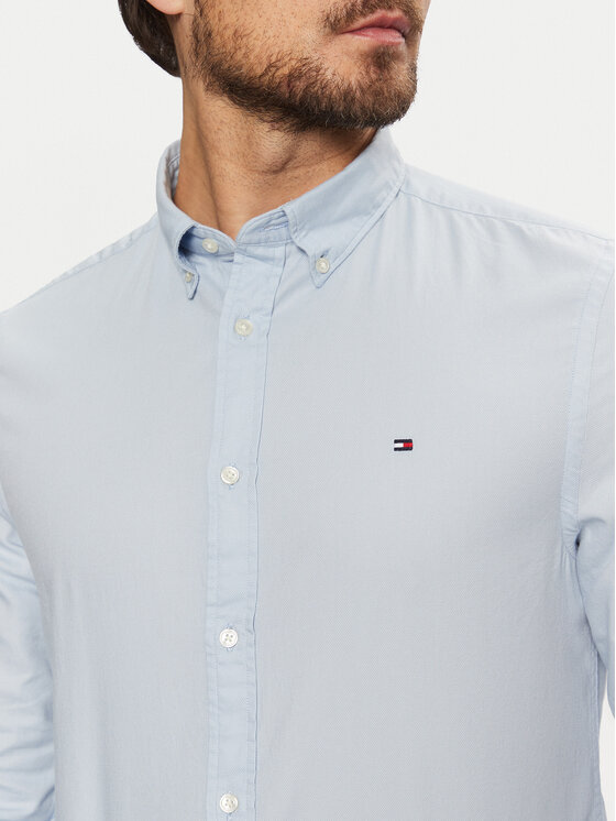 Tommy Hilfiger Tommy Hilfiger Camicia Flex Dobby MW0MW37578 Celeste Slim Fit